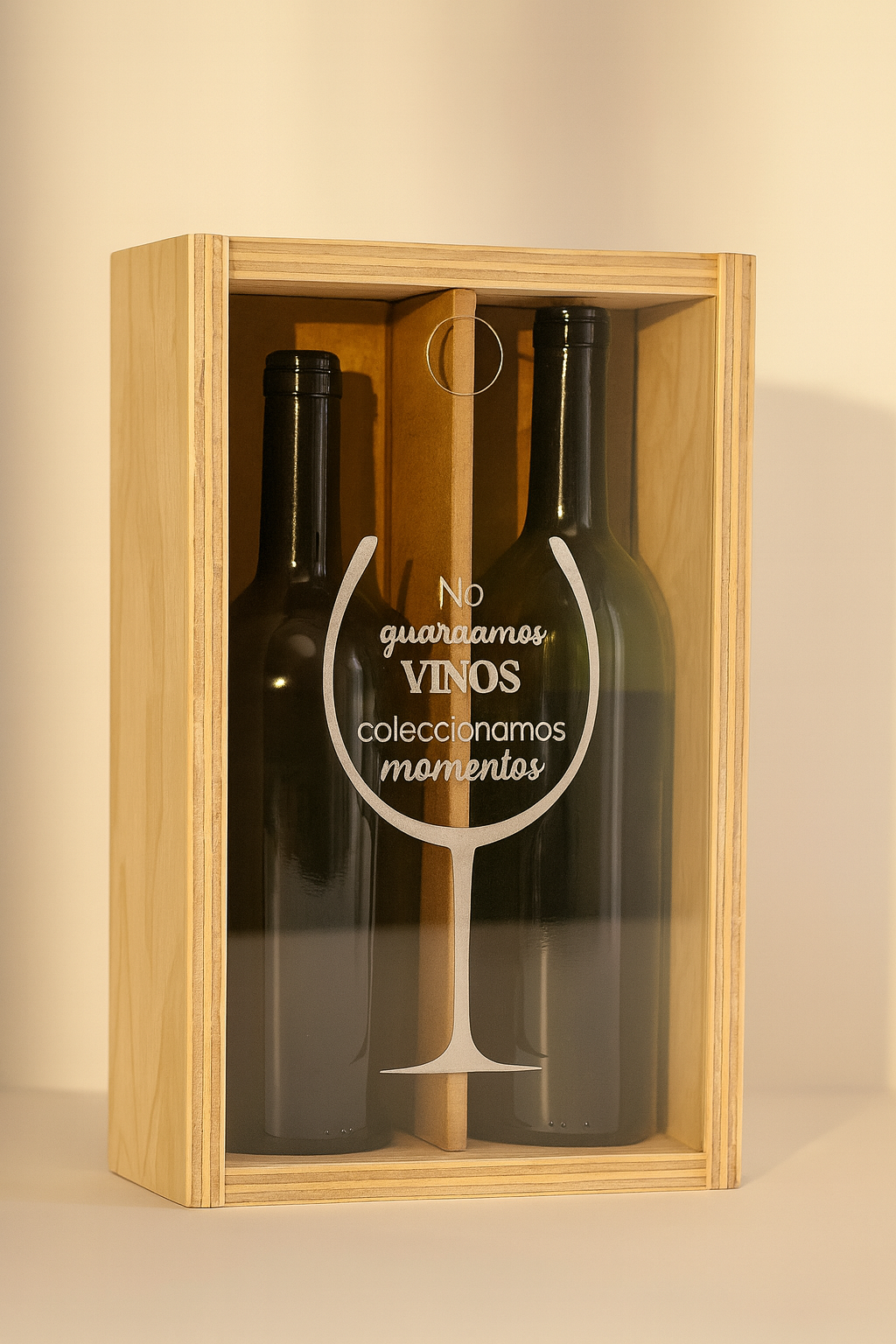 Caja de Madera para 2 Botellas de Vino – Guarda Corchos_03
